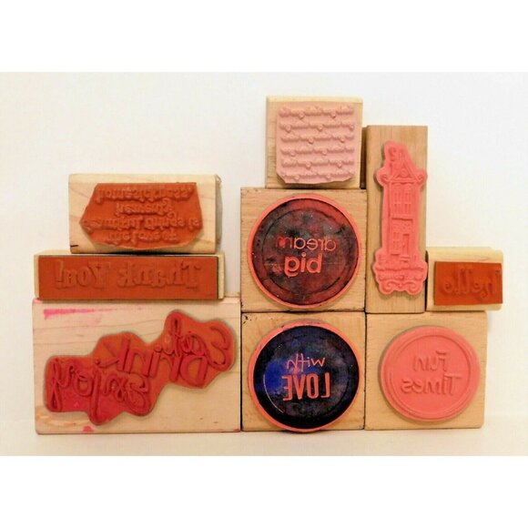 Sentiments Phrases Lot of 18 Rubber Stamps Inkadinkado Stampin Up StudioG - Picture 5 of 7